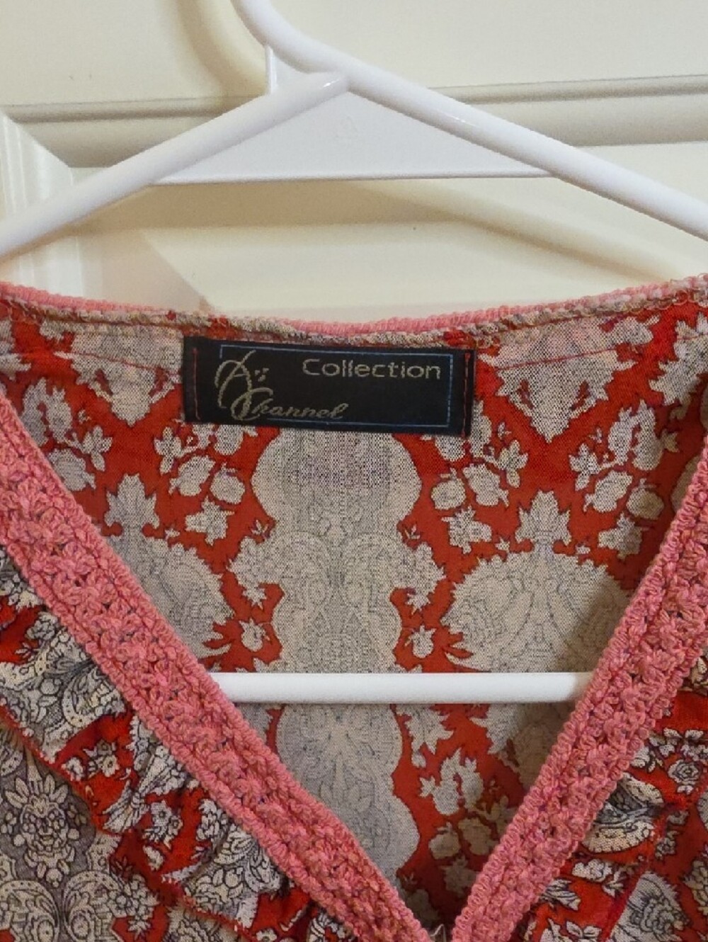 Red Printed Short-Sleeve Button-Front Peplum Blouse - Picture 3 of 11
